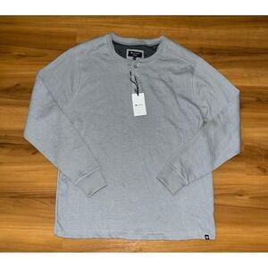 Mens Nwt Sperry. Henley Waffle Knit‎ Gray Top Shirt